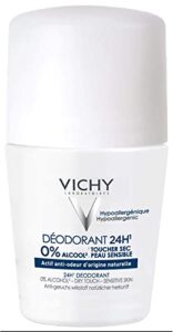 vichy 24-hour dry-touch roll-on deodorant, aluminum-free with invisible residue-free clear finish, safe for sensitive skin, 1.69 ounce (pack of 1)