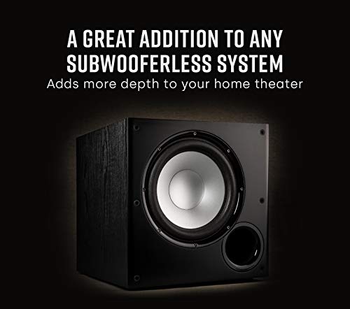 Polk Audio PSW108 10" Powered Subwoofer | 100W Peak Power | Explosive Performance for Movies & Music | Black