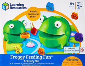 learning resources froggy feeding fun activity set, fine motor toy, 65 pieces, ages 3+