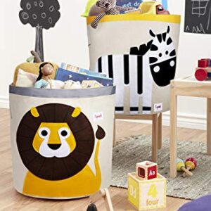 3 Sprouts Canvas Storage Bin - Laundry and Toy Basket for Baby and Kids - Zebra