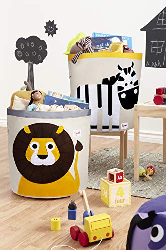 3 Sprouts Canvas Storage Bin - Laundry and Toy Basket for Baby and Kids - Zebra