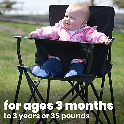 ciao! baby Portable High Chair for Babies and Toddlers, Compact Folding Travel High Chair with Carry Bag for Outdoor Camping, Picnics, Beach Days, and More (Black)