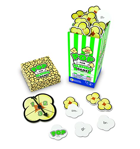 Learning Resources Pop for Blends Game,Phonics Game, 2-4 Players, 92 Cards, Ages 6+