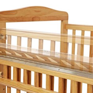 LA Baby Compact Non-Folding Wooden Window Crib with Safety Gate, Natural