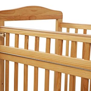 LA Baby Compact Non-Folding Wooden Window Crib with Safety Gate, Natural