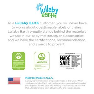 Lullaby Earth Non-Toxic Crib Mattress - Waterproof - Fits Standard Baby and Toddler Bed, White