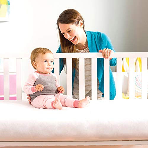 Lullaby Earth Non-Toxic Crib Mattress - Waterproof - Fits Standard Baby and Toddler Bed, White