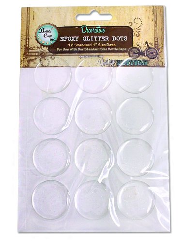 Bottle Cap 1-Inch Glitter Epoxy Dots, Standard