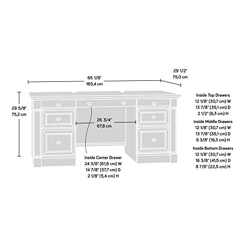 Sauder Palladia Executive Desk, Select Cherry finish