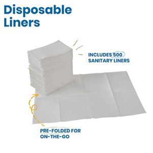 ECR4Kids 2-Ply Disposable Sanitary Liner, Changing Station Tissue, White, 500-Pack