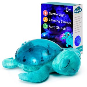 Cloud b Ocean Projector Nightlight with White Noise Soothing Sounds | Adjustable Settings and Auto-Shutoff | Tranquil Turtle™ - Aqua