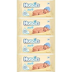 Huggies Pure Baby Wipes 56 Count (Pack of 4) 224 Wipes Total