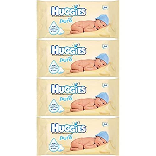 Huggies Pure Baby Wipes 56 Count (Pack of 4) 224 Wipes Total