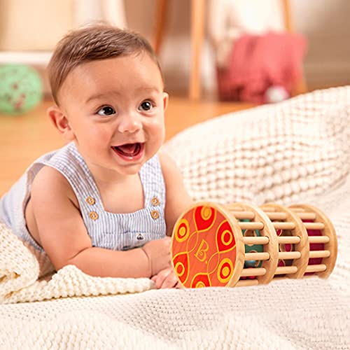 B. toys by Battat B. A-Maze Rain Rush Dexterity Toy – Classic Baby Rainmaker Toy – Development Natural Wooden Toys for Toddlers