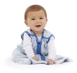 baby deedee 100% cotton sleeping sack, baby sleeping bag wearable blanket, sleep nest lite, infant and toddler, blue, large (18-36 month)