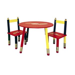 ore international kids table 3-pc. set - white table red