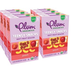 Plum Organics | Teensy Fruit Snacks | Organic Toddler & Kids Snacks | Peach | 0.35 Ounce Snack (40 Total) Packaging May Vary