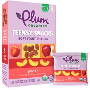 Plum Organics | Teensy Fruit Snacks | Organic Toddler & Kids Snacks | Peach | 0.35 Ounce Snack (40 Total) Packaging May Vary