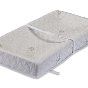 LA Baby 4 Sided Changing Pad w/Blended Viscose Bamboo Quilted Cover, 32" - Made in USA. Easy to Clean w/Non-Skid Bottom, Safety Strap, Fits Standard Changing Tables for Best Infant Diaper Change