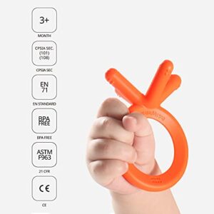 Comotomo Silicone Baby Teether, Orange