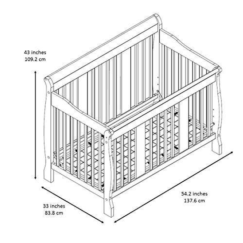 Storkcraft Tuscany 4-in-1 Convertible Crib, White, Easily Converts to Toddler Bed, Day Bed or Full Bed, 3 Position Adjustable Height Mattress (Mattress Not Included) ,White, Crib