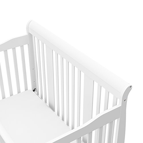 Storkcraft Tuscany 4-in-1 Convertible Crib, White, Easily Converts to Toddler Bed, Day Bed or Full Bed, 3 Position Adjustable Height Mattress (Mattress Not Included) ,White, Crib