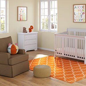 Storkcraft Tuscany 4-in-1 Convertible Crib, White, Easily Converts to Toddler Bed, Day Bed or Full Bed, 3 Position Adjustable Height Mattress (Mattress Not Included) ,White, Crib