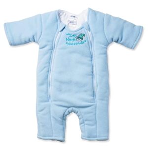 baby merlin's magic sleepsuit - microfleece baby transition swaddle - baby sleep suit - blue - 3-6 months