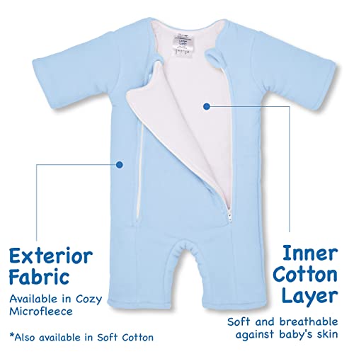 Baby Merlin's Magic Sleepsuit - Microfleece Baby Transition Swaddle - Baby Sleep Suit - Blue - 3-6 Months