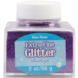 sulyn extra fine amethyst purple glitter stacker jar, 2 ounces, non-toxic, stackable and reusable jar, multiple slot openings for easy dispensing and mess reduction, purple glitter, sul50866