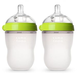 comotomo baby bottle, green, 8 oz (2 count)