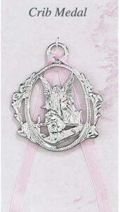 mcvan inc. guardian angel crib medal pink - décor gift religious pw6-p-mcvan