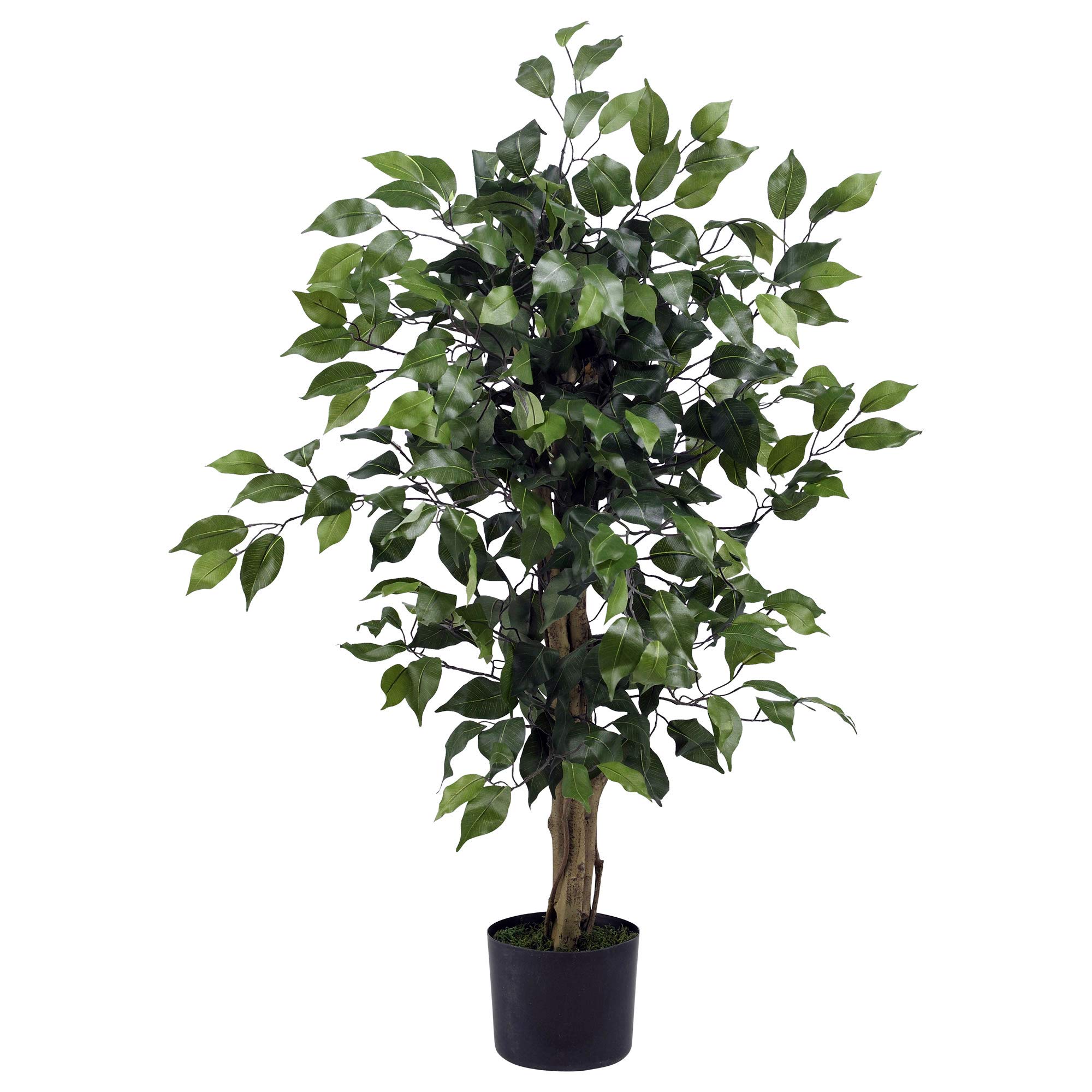 Nearly Natural 3' Ficus Silk Artificial Trees, 36in, Green