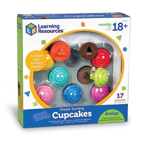 learning resources smart snacks shape sorting cupcakes,17 pieces, ages 18 months+, fine motor, color & shape recognition