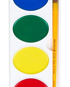 Crayola My First Washable Watercolors & Brush, Large Paints, Toddler Art Supplies, 4 Count