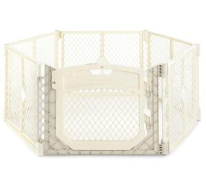 toddleroo by north states superyard ultimate 6 panel play yard, made in usa: safe play area, indoors or outdoors. carrying strap for easy travel. freestanding. 18.5 sq. ft. enclosure (26" tall, ivory)