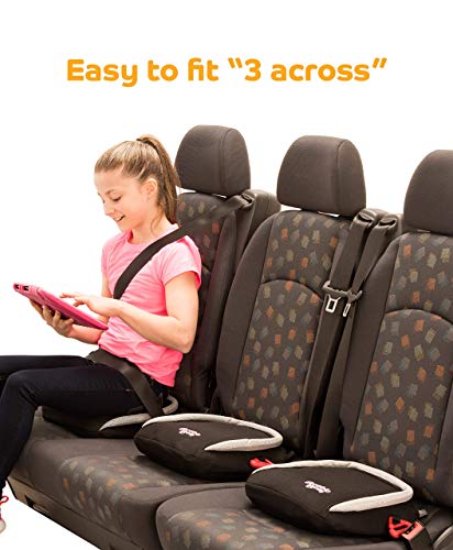 BubbleBum Inflatable Travel Booster Seat for Car, Portable Booster Seat for Car - Backless, Foldable & Narrow Slim Fit -Travel Car Seat for Kids 40-100 lbs - Black