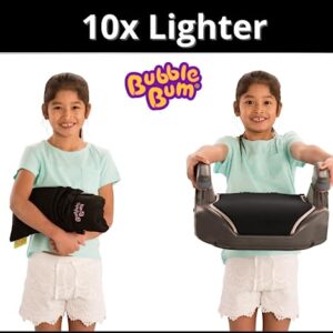 BubbleBum Inflatable Travel Booster Seat for Car, Portable Booster Seat for Car - Backless, Foldable & Narrow Slim Fit -Travel Car Seat for Kids 40-100 lbs - Black