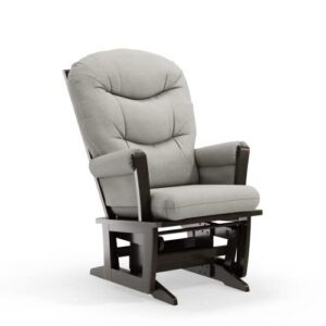 dutailier rachel 1002 wooden glider chair, espresso/light grey