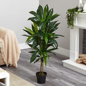 Nearly Natural 48in. Dracaena Silk (Real Touch) Artificial Plant, 48", Green