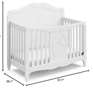 Storkcraft Princess 5-in-1 Convertible Crib (White) – GREENGUARD Gold Certified, Converts to Toddler Bed and Full-Size Bed, Classic Baby Crib for Girls Nursery, Fits Standard Full-Size Crib Mattress