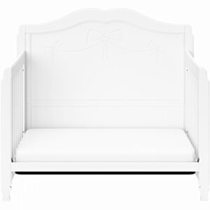 Storkcraft Princess 5-in-1 Convertible Crib (White) – GREENGUARD Gold Certified, Converts to Toddler Bed and Full-Size Bed, Classic Baby Crib for Girls Nursery, Fits Standard Full-Size Crib Mattress