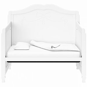 Storkcraft Princess 5-in-1 Convertible Crib (White) – GREENGUARD Gold Certified, Converts to Toddler Bed and Full-Size Bed, Classic Baby Crib for Girls Nursery, Fits Standard Full-Size Crib Mattress