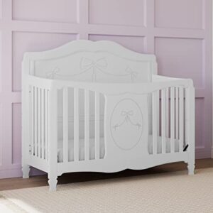 Storkcraft Princess 5-in-1 Convertible Crib (White) – GREENGUARD Gold Certified, Converts to Toddler Bed and Full-Size Bed, Classic Baby Crib for Girls Nursery, Fits Standard Full-Size Crib Mattress