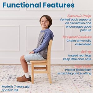 ECR4Kids Three Rung Ladderback Chair, Classroom Seating, Natural, 2-Pack