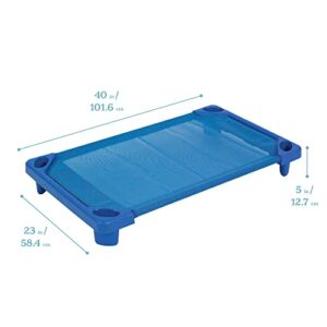 ECR4Kids Streamline Cot, Toddler Size, Classroom Furniture, Blue, 6-Pack