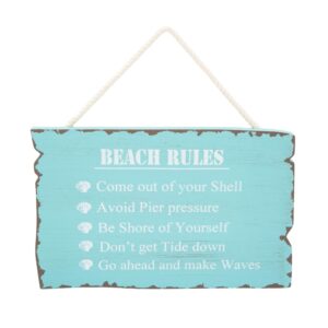 beachcombers teal beach rules sign l12.5 x h11.25 x 0.25 multi