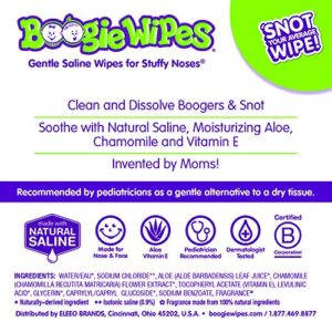 Baby Saline Wipes by Boogie for Face, Hand, Body & Nose, FSA/HSA Eligible, Made with Vitamin E, Aloe, Chamomile and Natural Saline, Fresh Scent, 45 Count