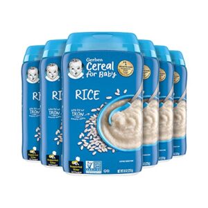 gerber baby cereal 1st foods, rice, 8 ounce (pack of 6)