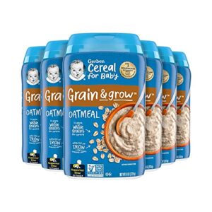 gerber baby cereal 1st foods, grain & grow, oatmeal, 8 ounce (pack of 6)